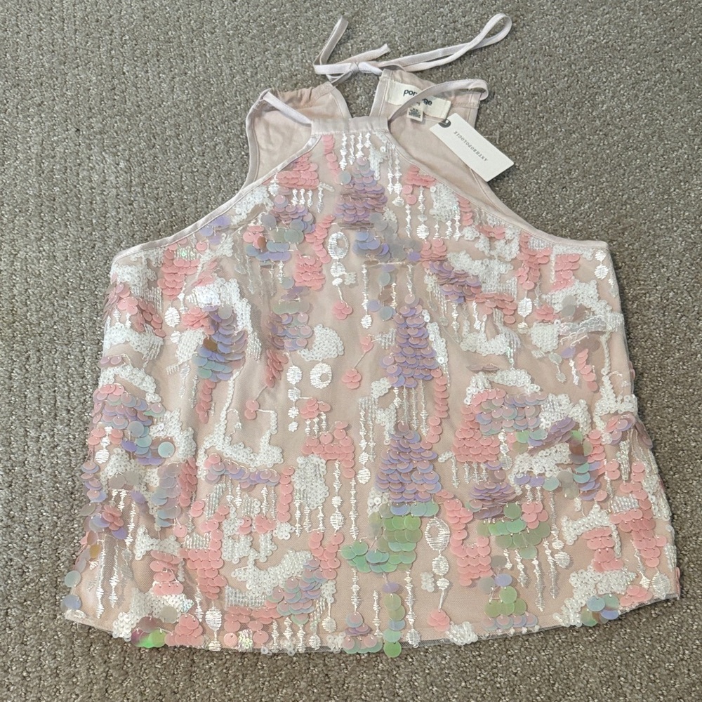 Anthropology Embellished Top porridge